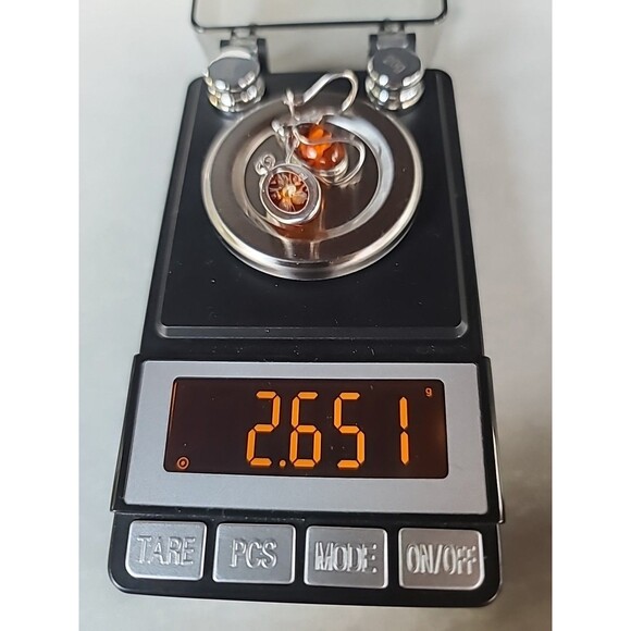 925 Sterling Silver Floral Resin Dangling Pierced Earrings Vintage - Picture 10 of 10